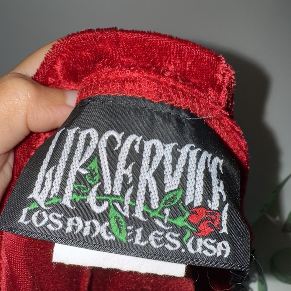 Lip Service Dress Women Large Velvet Lace Goth Renaissance Witch Vampy 90s Bell - Picture 13 of 15